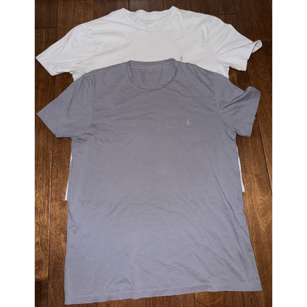 All Saints - Light & Dark Gray T Shirts - Men's Size Large Lot of 2 used